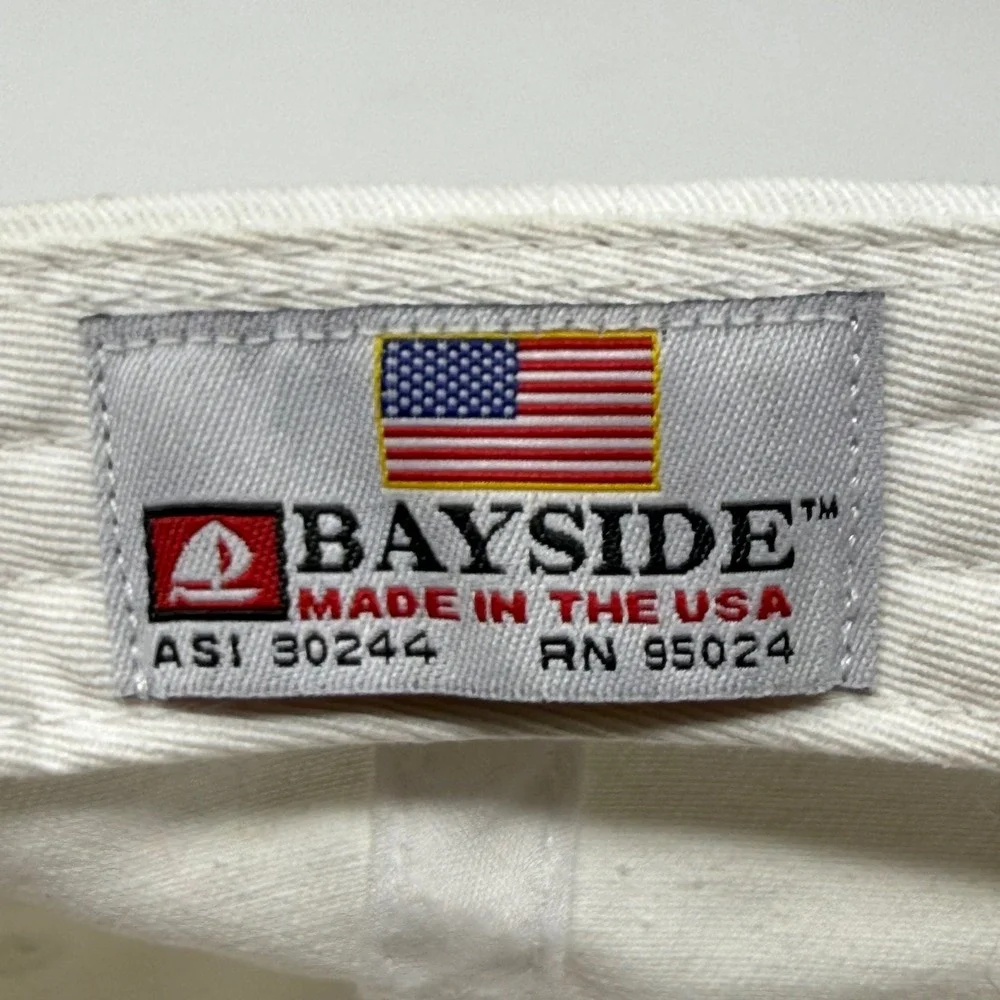 Bayside White Roller‎ Skating Embroidered Dad Hat USA Made Adjustable Strapback